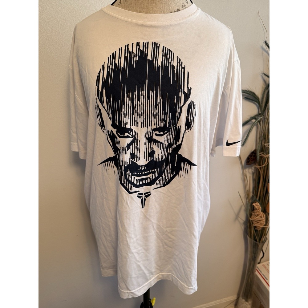 Nike Kobe Bryant Dri Fit White Black Face T Shirt Short Sleeve‎ Mens XL
